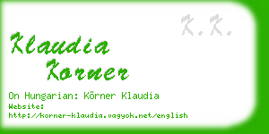 klaudia korner business card