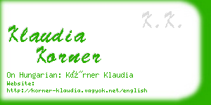 klaudia korner business card